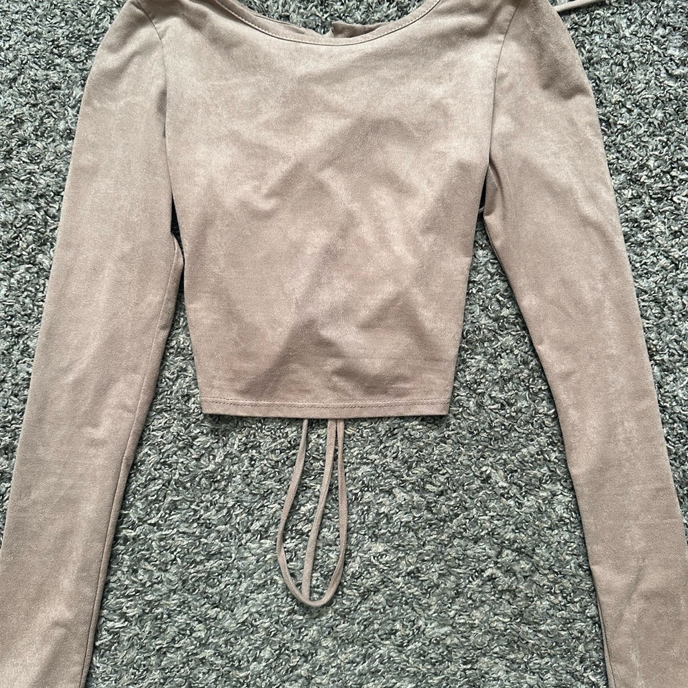 Elegant Tan Long Sleeve Women's Top